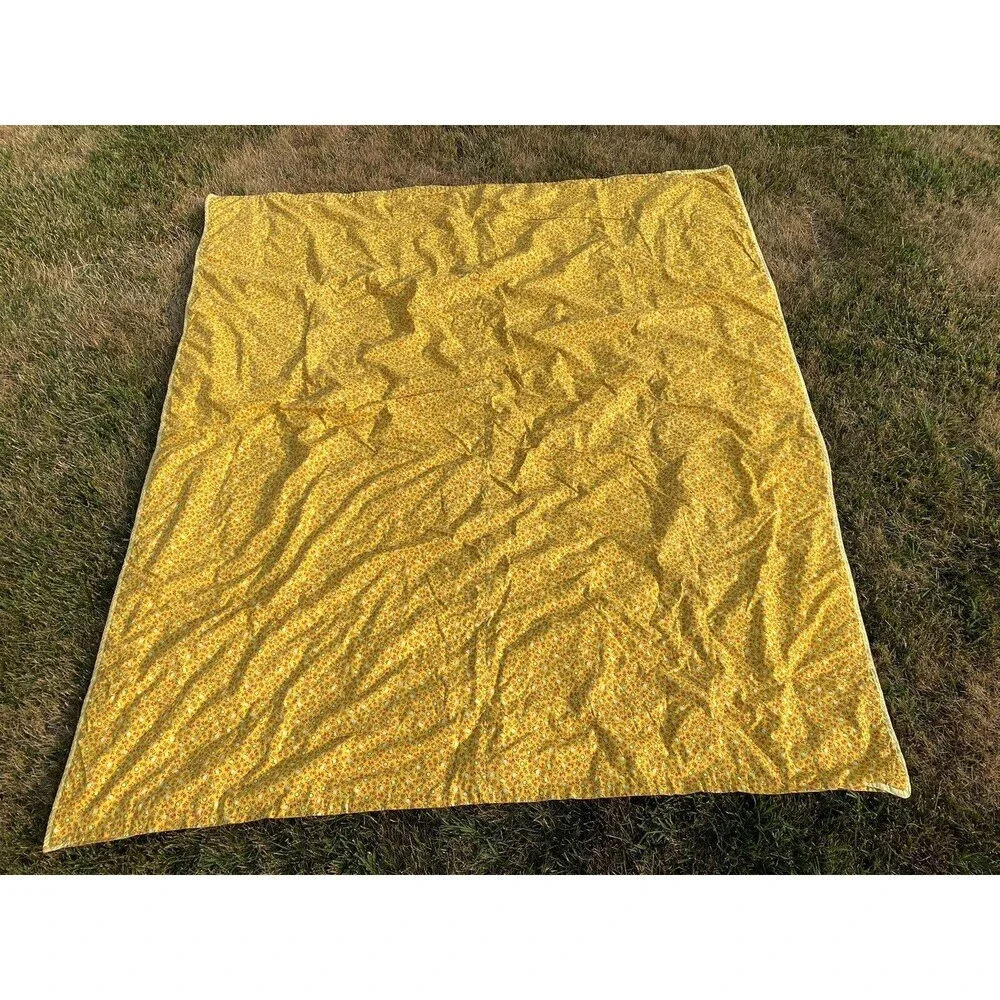 Vintage Homemade Patchwork Quilt Artistic Animals Yellow Unique Cute 70 x 80 in.